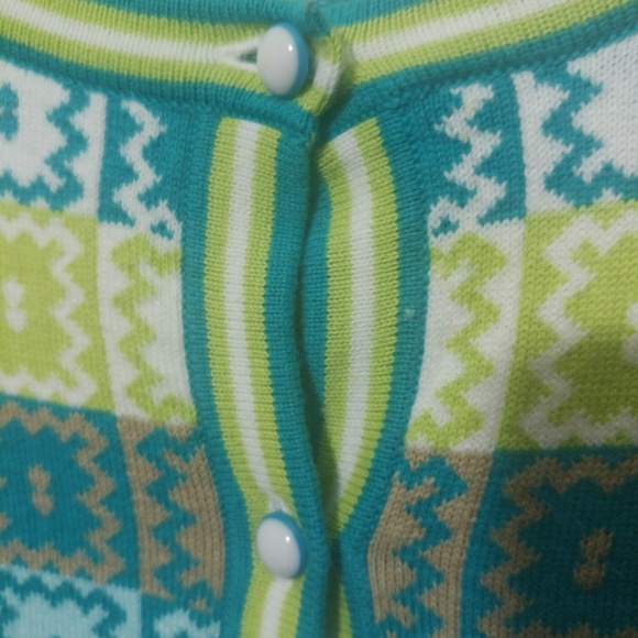 Breckenridge Blue Aqua Green Cardigan - Picture 4 of 6